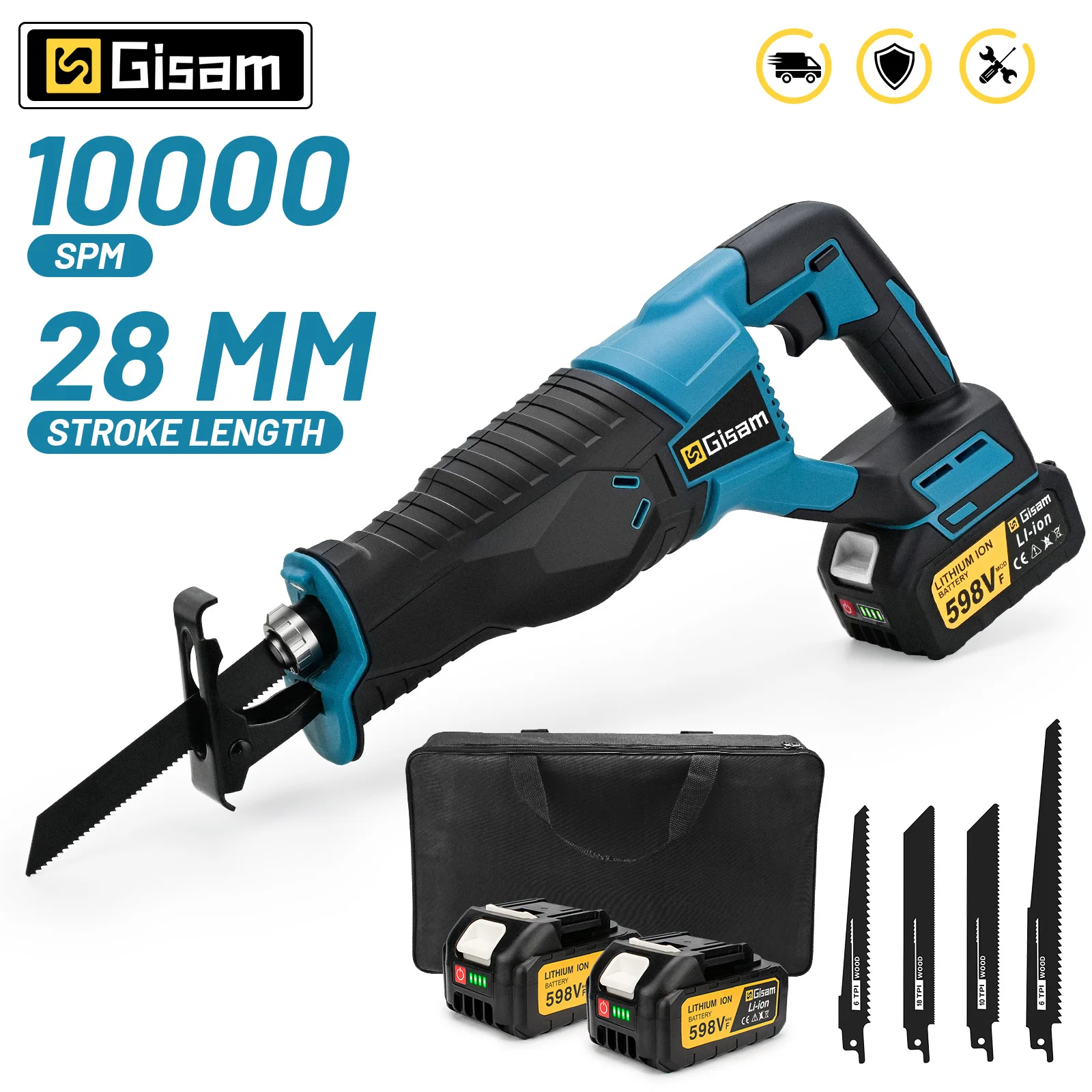 Reciprocating Saw Cordless - G perfil 3000 W 10000 SPM