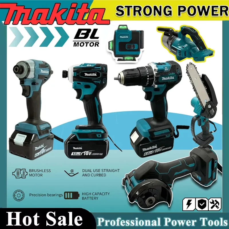 Power Tools Professional - Makita Akku-Werkzeugset Tragbarer Schlagschrauber Wiederaufladbarer Schraubendreher