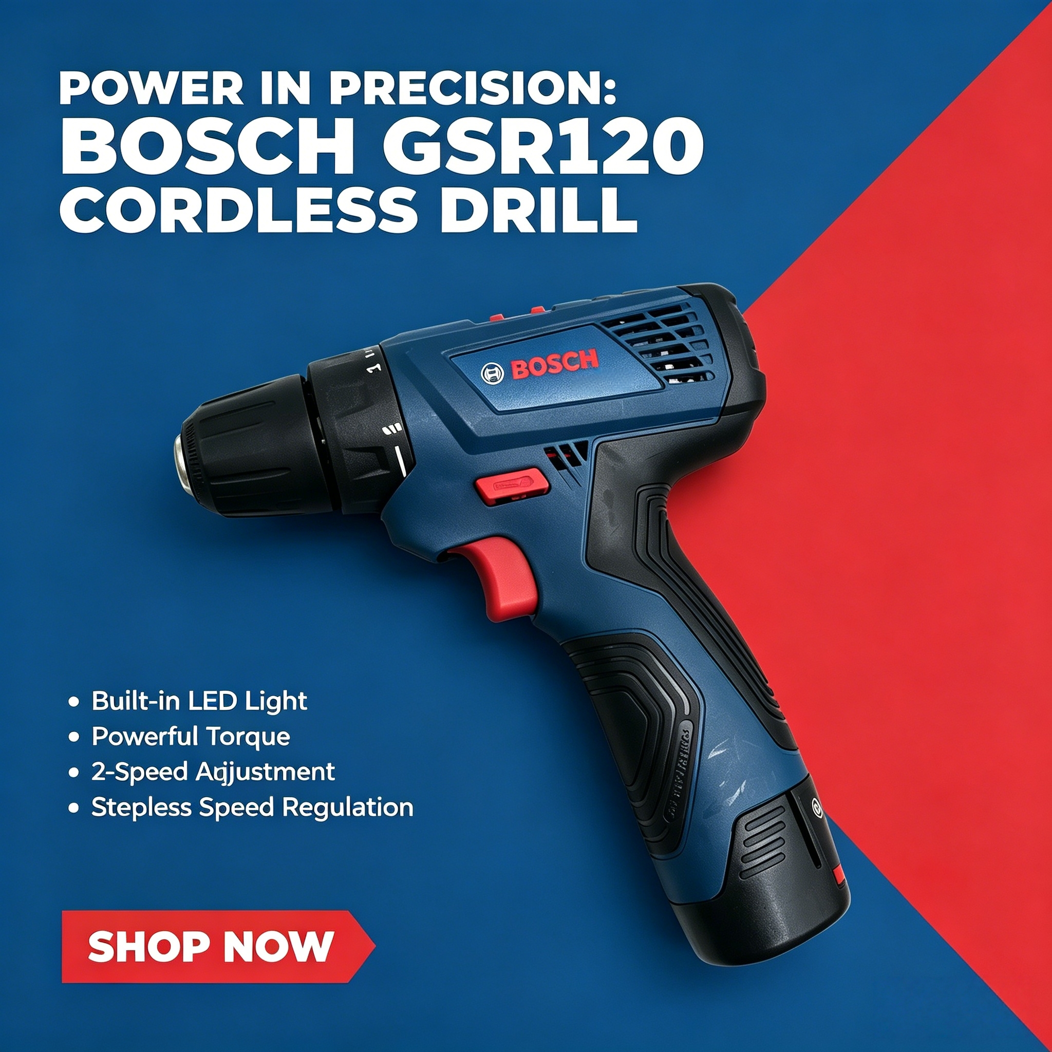Power Tools Professional - Bosch Professional Elektrobohrmaschine GSR120 12V Akku-Handbohrmaschine