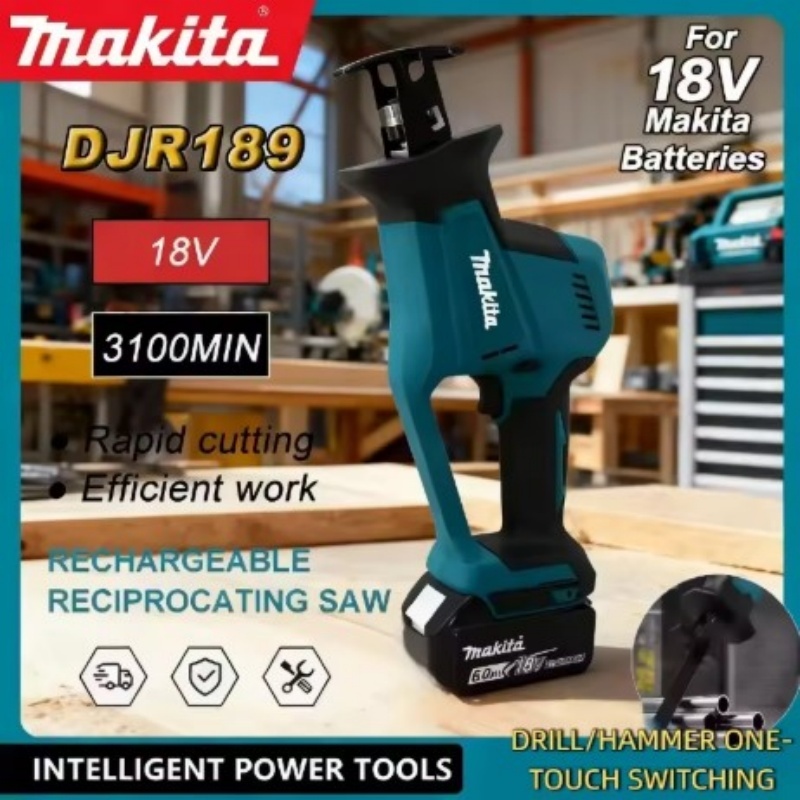 Reciprocating Saw Cordless - Makita DJR189 Akku-Säbelsäge, bürstenlos, wiederaufladbar, 18
