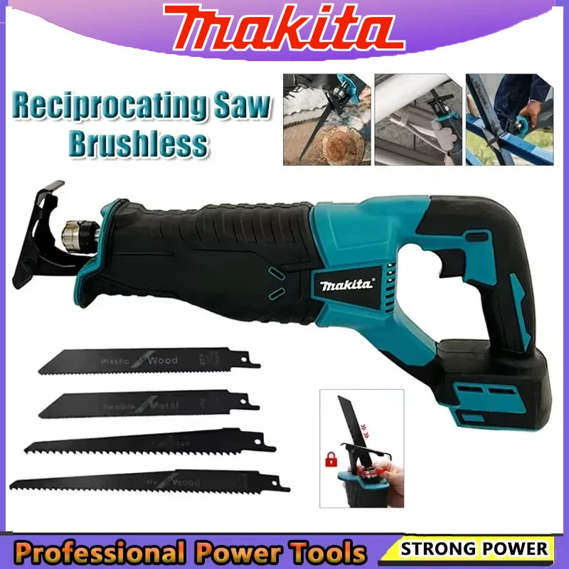 Reciprocating Saw Cordless - Bürstenlose Makita-Säbelsäge, Säbelsäge, tragbare Akku-Elektrowerkzeuge mit