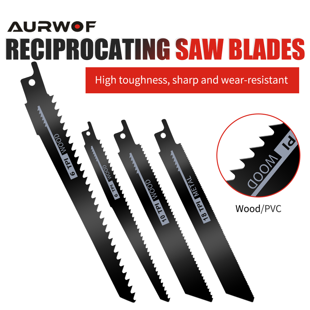 Reciprocating Saw Cordless - AURWOF Akku-Elektro-Säbelsäge, Batterie, multifunktionale tragbare elektrische