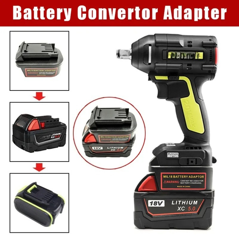 Power Tools Green Color - Batterie-Adapter-Konverter für Milwaukee 18 V Lithium-Ionen-Batterien,