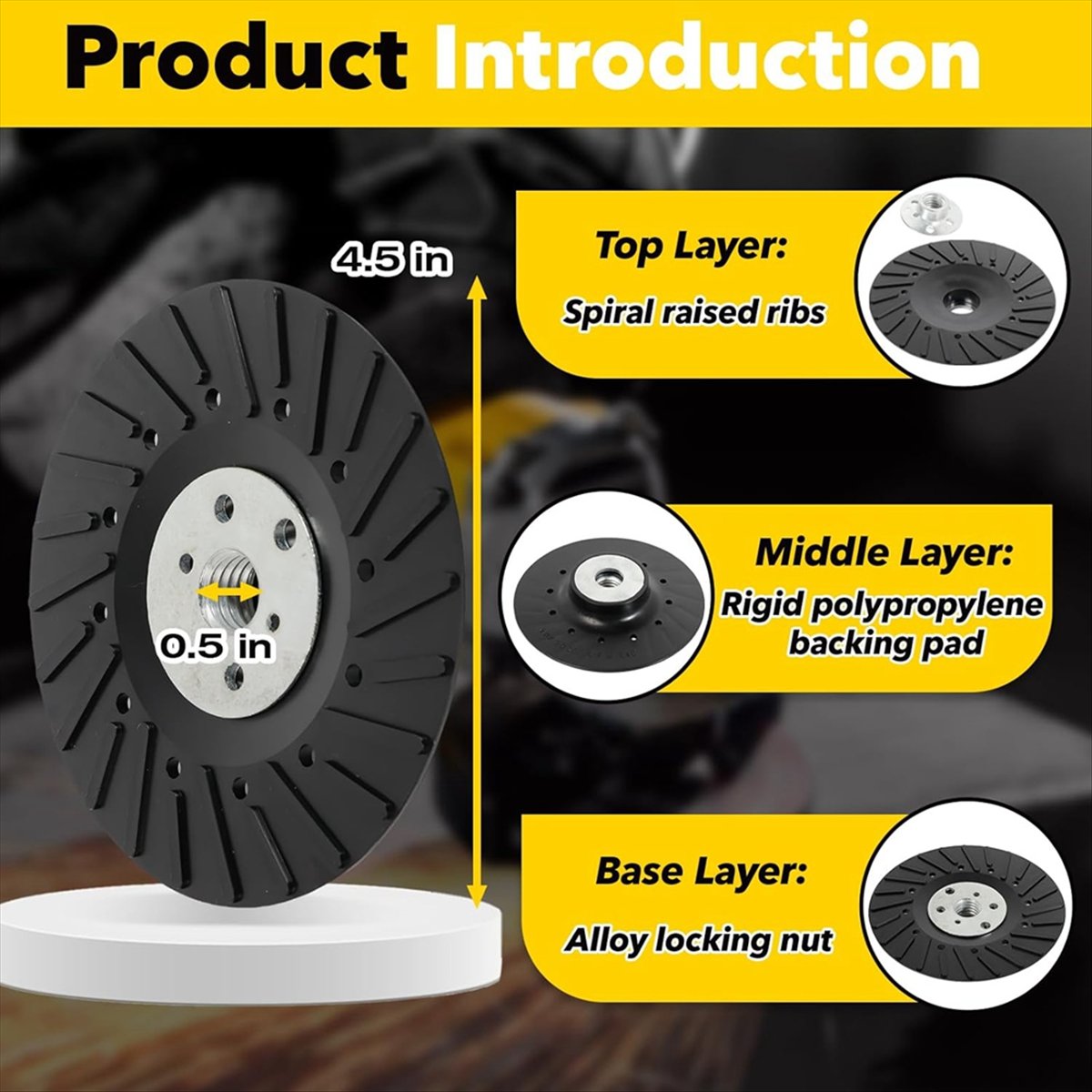 Angle Grinder 4.5 - Y1044A J~(2er-Pack) 4,5 Zoll Winkelschleifer-Unterlage mit