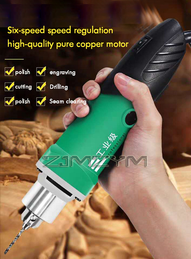 Power Tools Woodworking - 6-Positionen-Hochleistungs-Graveur mit variabler Geschwindigkeit, elektrische Bohrmaschine,