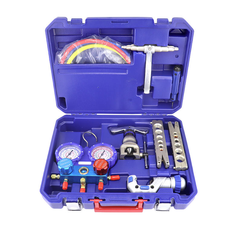 Power Tools Professional - Professionelles Reparaturset für Kältetechnik mit Manometer-Set