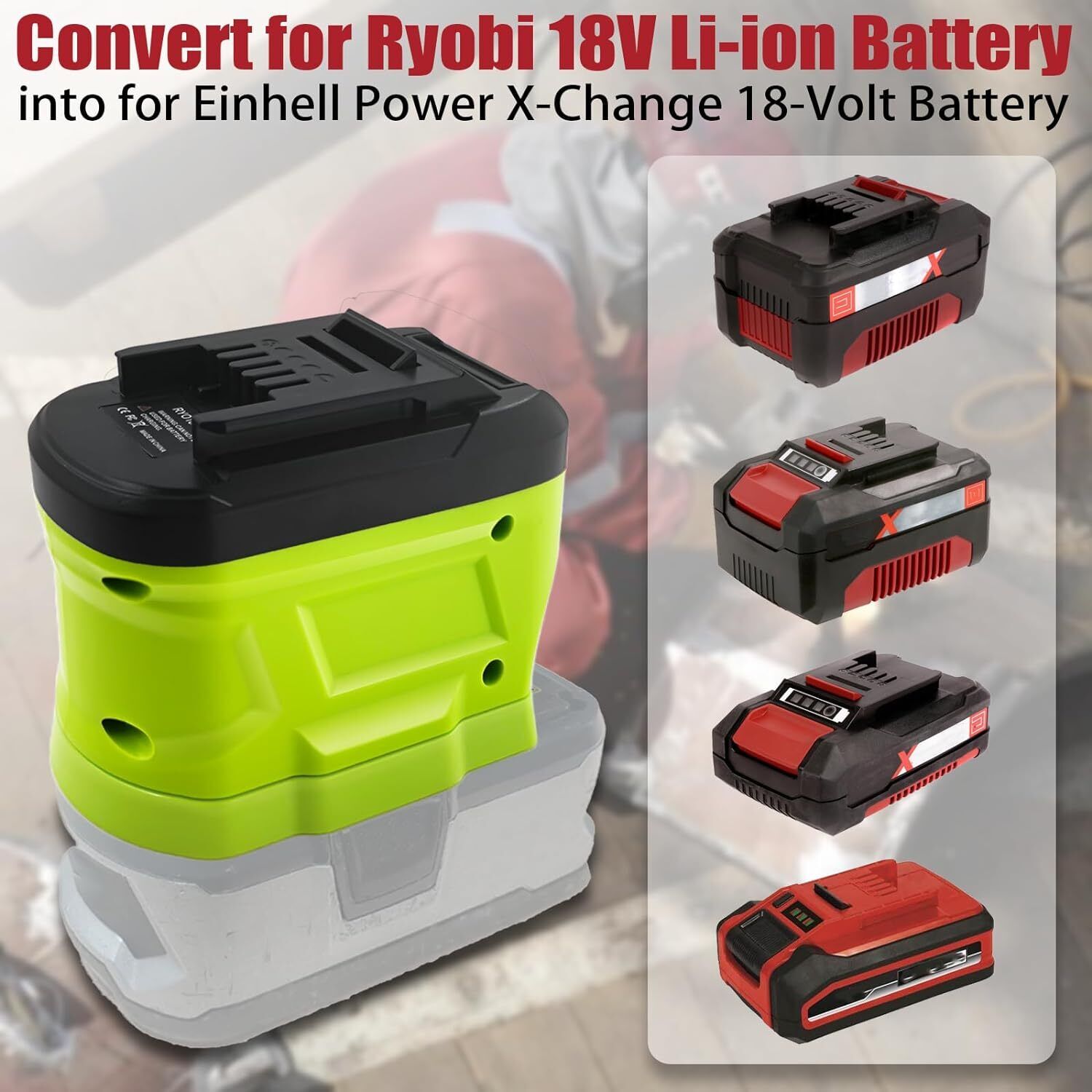 Batterieadapter für Ryobi 18V  – Power Tools Ryobi Bewertung und Preis